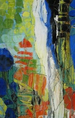 Pintura intitulada "Medium waterfall" por Barbara Piatti, Obras de arte originais, Óleo