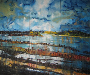 Pintura intitulada "Déluge" por Barbara Piatti, Obras de arte originais, Óleo