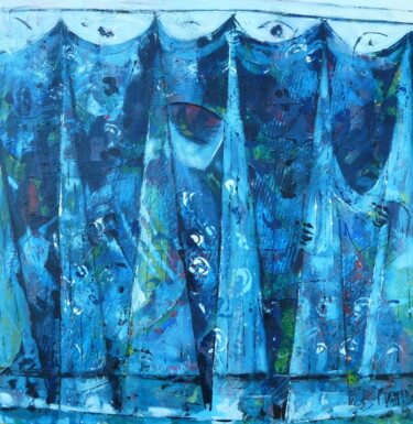 Painting titled "le pétoncle bleu" by Barbara Piatti, Original Artwork, Oil