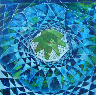 Картина под названием "Blue Spider" - Barbara Piatti, Подлинное произведение искусства, Масло