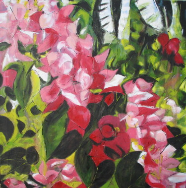 Malerei mit dem Titel "Big Red Fall" von Barbara Piatti, Original-Kunstwerk, Öl