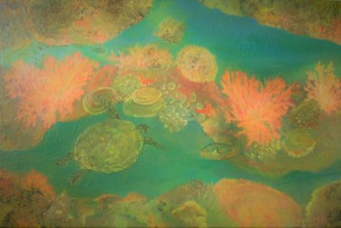 Malarstwo zatytułowany „Coral reef, Rafa ko…” autorstwa Barbara Przyborowska, Oryginalna praca, Akryl