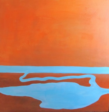 Malerei mit dem Titel "Woda, Water. L'eau" von Barbara Przyborowska, Original-Kunstwerk, Acryl