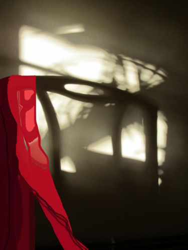 Photographie intitulée "Red scarf" par Barbara Przyborowska, Œuvre d'art originale, Photographie numérique