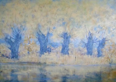Painting titled "Willow trees" by Barbara Przyborowska, Original Artwork, Acrylic