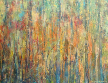 Peinture intitulée "Forest VI" par Barbara Przyborowska, Œuvre d'art originale, Huile