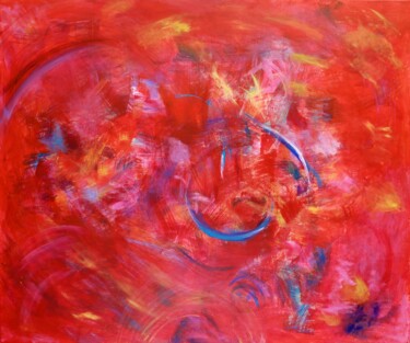 Painting titled "Feuer" by Barbara Schwehn, Original Artwork, Acrylic