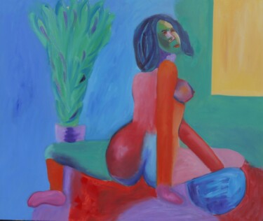 Painting titled "Femme fatale 2" by Barbara Schwehn, Original Artwork, Oil