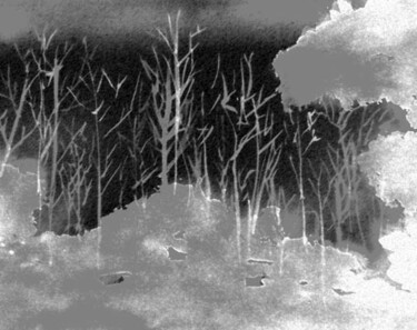 Цифровое искусство под названием "Chinese trees" - Barbara Tabachnick, Подлинное произведение искусства, 2D Цифровая Работа