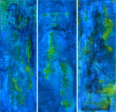 Peinture intitulée "Undersea Triptych" par Barbara Tabachnick, Œuvre d'art originale, Acrylique