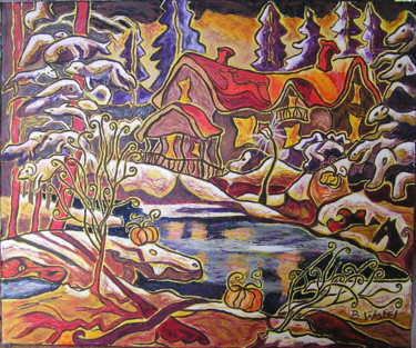 Peinture intitulée "sans titre 14" par Barbara Watel, Œuvre d'art originale, Huile Monté sur Châssis en bois