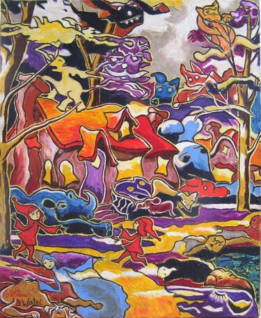 Peinture intitulée "entre ombres et cré…" par Barbara Watel, Œuvre d'art originale, Huile Monté sur Châssis en bois