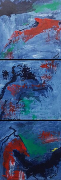 Malarstwo zatytułowany „Un peu du rouge (tr…” autorstwa Barbara Wykrota, Oryginalna praca, Akryl