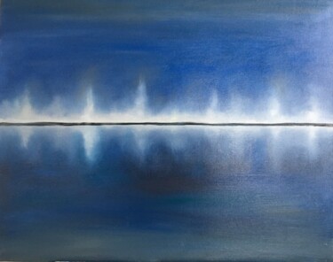 Картина под названием "Lac bleu" - Barbara Wykrota, Подлинное произведение искусства, Акрил Установлен на Деревянная рама дл…