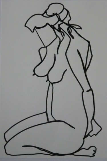Dessin intitulée "femme soumise" par Barbara Bernard, Œuvre d'art originale