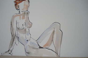 Peinture intitulée "Femme rousse" par Barbara Bernard, Œuvre d'art originale