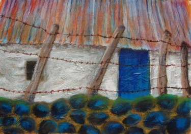 Painting titled "Behind the Fence" by Barbara Craig, Original Artwork