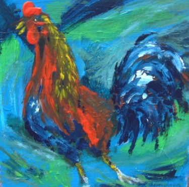 Peinture intitulée "Cockeral" par Barbara Craig, Œuvre d'art originale, Huile