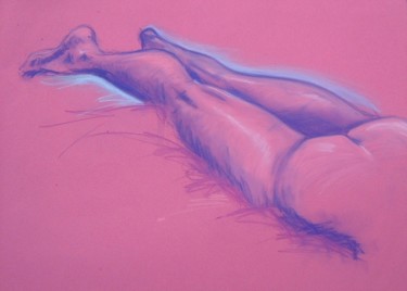 Desenho intitulada "Pink Legs" por Barbara Craig, Obras de arte originais, Pastel