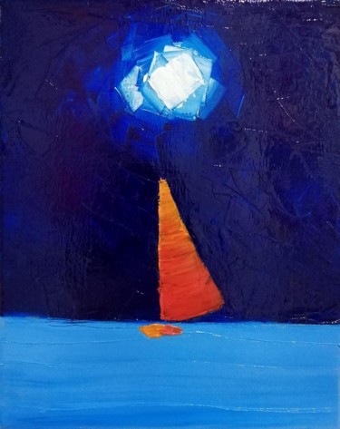 Peinture intitulée "Pleine lune" par Barbara Eckgold, Œuvre d'art originale, Huile
