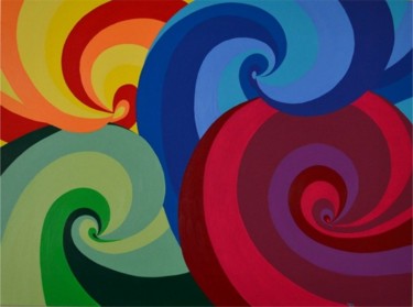 Peinture intitulée "Spirales" par Barbara Eckgold, Œuvre d'art originale, Acrylique