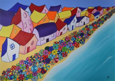 Painting titled "Vacance à la Mer" by Barbara Eckgold, Original Artwork, Acrylic