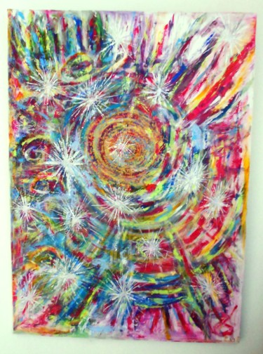 Ζωγραφική με τίτλο "Rainbow star of Love" από Barbara Hay (Alchimik of Love), Αυθεντικά έργα τέχνης, Ακρυλικό
