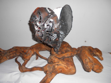 Sculpture titled "Juste un TOi et Moi" by Barbara Hay (Alchimik of Love), Original Artwork, Metals
