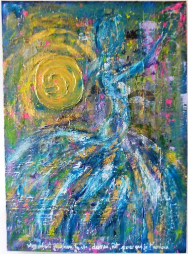 Malerei mit dem Titel "Danseuse solaire" von Barbara Hay (Alchimik of Love), Original-Kunstwerk, Acryl