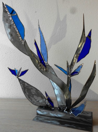 Sculpture titled "Fleurs d' Océan" by Barbara Hay (Alchimik of Love), Original Artwork, Stainless Steel