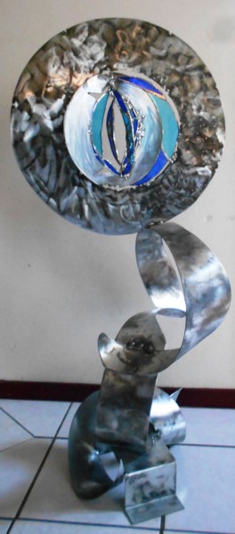 Sculpture titled "Blue Moon Spirit" by Barbara Hay (Alchimik of Love), Original Artwork, Stainless Steel