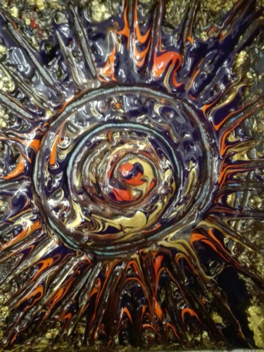 Pittura intitolato "sole-portale-aranci…" da Barbara Hughes, Opera d'arte originale