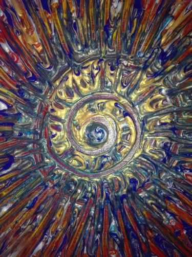 Pittura intitolato "portale-blu-natale-…" da Barbara Hughes, Opera d'arte originale