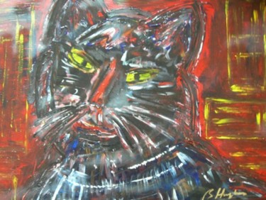 Peinture intitulée "Catman" par Barbara Hughes, Œuvre d'art originale