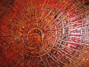 Peinture intitulée "red sun" par Barbara Hughes, Œuvre d'art originale