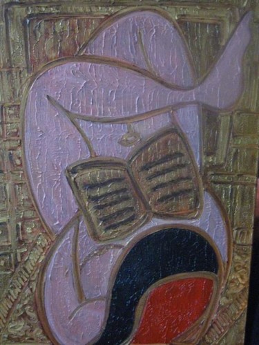 Pittura intitolato "Io che leggo" da Barbara Hughes, Opera d'arte originale