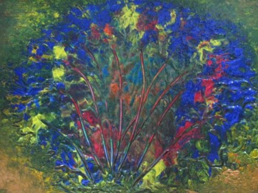 Pittura intitolato "blu bush" da Barbara Hughes, Opera d'arte originale
