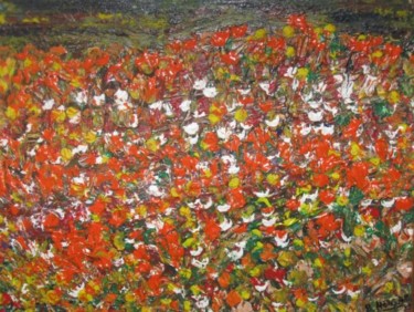 Pittura intitolato "Orange Meadow" da Barbara Hughes, Opera d'arte originale