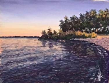 Painting titled "Eskar Bay, CT" by Barbara Labutis, Original Artwork, Pastel