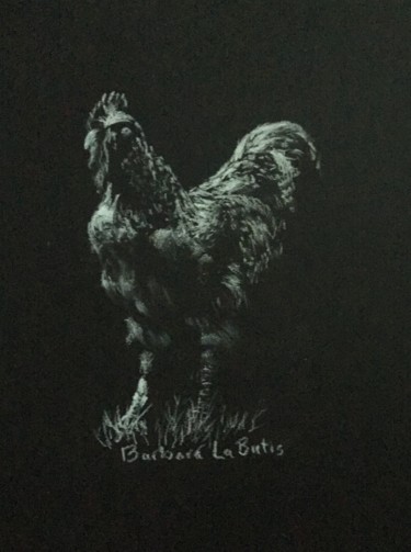 Рисунок под названием "Rooster" - Barbara Labutis, Подлинное произведение искусства, Древесный уголь