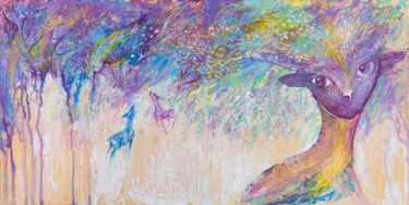 Painting titled "Deer Spirit" by Barbara Orsolini, Original Artwork, Acrylic