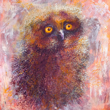 Картина под названием "Lonely Owlet" - Barbara Orsolini, Подлинное произведение искусства, Акрил