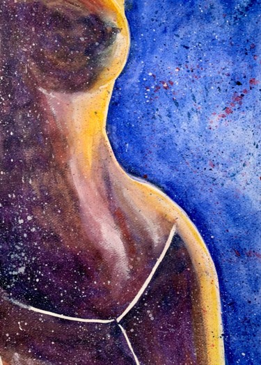 Painting titled "Iridescent" by Barbara Carretta (Barbarasoulart), Original Artwork, Watercolor