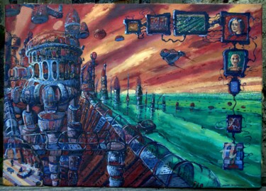 Pintura intitulada "Solaris prawy" por Marek Izydorczyk, Obras de arte originais, Óleo
