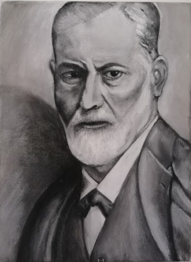 Schilderij getiteld "Freud" door Mário Luz, Origineel Kunstwerk, Acryl