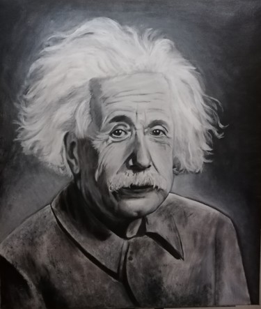 Peinture intitulée "Einstein" par Mário Luz, Œuvre d'art originale, Acrylique