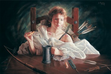 Peinture intitulée "Corsaire Cupidon" par Alexandre Barberà-Ivanoff, Œuvre d'art originale, Huile Monté sur Châssis en bois