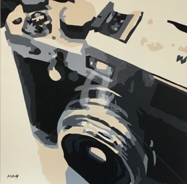 Painting titled "Old Camera.jpeg" by Adri Barbieux, Original Artwork, Acrylic Mounted on Wood Panel