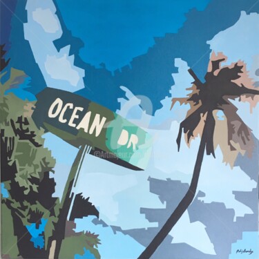 Schilderij getiteld "South beach.jpg" door Adri Barbieux, Origineel Kunstwerk, Acryl