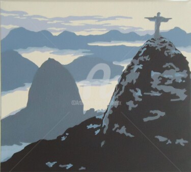 Pintura intitulada "Shadows of Rio.jpg" por Adri Barbieux, Obras de arte originais, Acrílico